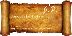 Janovszky Petra névjegykártya