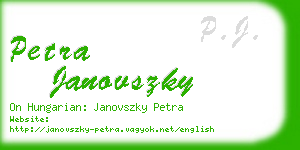 petra janovszky business card